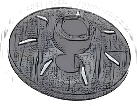 Dish 2 x 2 Inverted (Radar) with 7 White Radial Marks Pattern