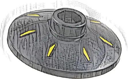 Dish 2 x 2 Inverted (Radar) with 7 Yellow Radial Marks Pattern