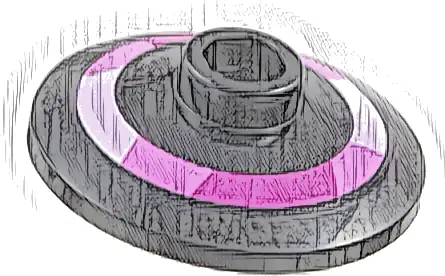Dish 2 x 2 Inverted (Radar) with Bright Pink, Dark Pink, and Magenta Ring Pattern