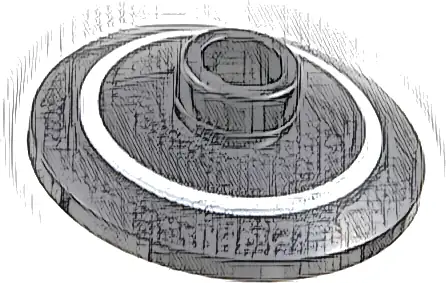 Dish 2 x 2 Inverted (Radar) with White Ring Pattern