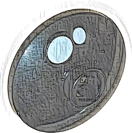 Dish 2 x 2 Inverted (Radar) with Eye with White Circle Glints Pattern