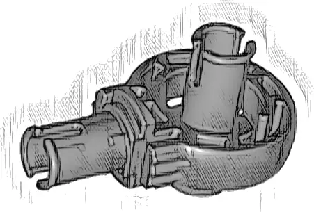 Technic Rotation Joint Ball Loop with 2 Perpendicular Pins with Friction