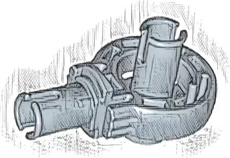 Technic Rotation Joint Ball Loop with 2 Perpendicular Pins with Friction
