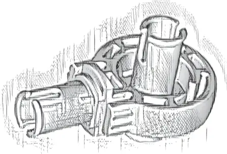 Technic Rotation Joint Ball Loop with 2 Perpendicular Pins with Friction