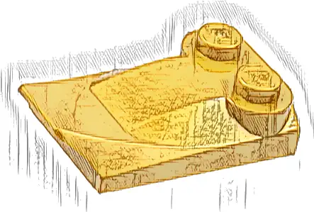 Slope, Curved 3 x 2 x 2/3 with 2 Studs, Wing End