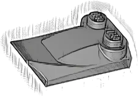Slope, Curved 3 x 2 x 2/3 with 2 Studs, Wing End