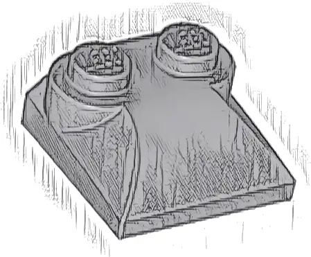 Slope, Curved 2 x 2 x 2/3 with 2 Studs and Curved Sides