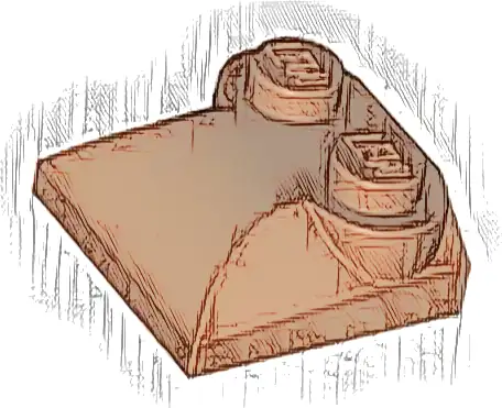 Slope, Curved 2 x 2 x 2/3 with 2 Studs and Curved Sides