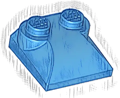 Slope, Curved 2 x 2 x 2/3 with 2 Studs and Curved Sides