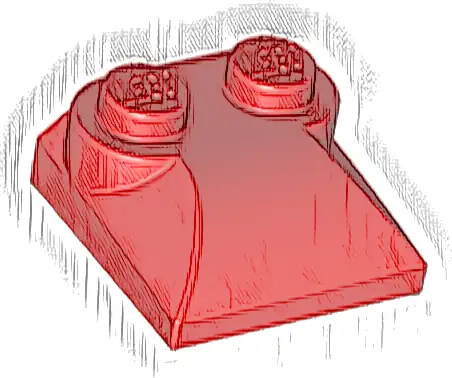 Slope, Curved 2 x 2 x 2/3 with 2 Studs and Curved Sides