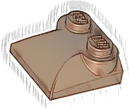 Slope, Curved 2 x 2 x 2/3 with 2 Studs and Curved Sides