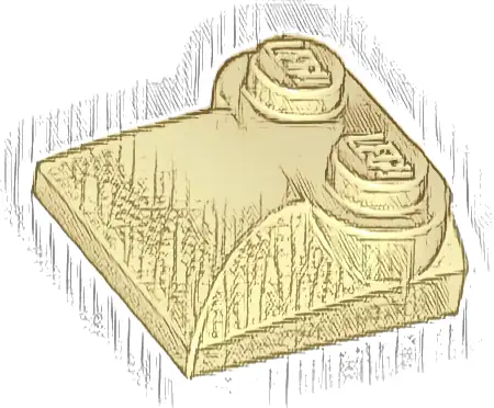 Slope, Curved 2 x 2 x 2/3 with 2 Studs and Curved Sides