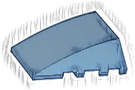 Wedge 4 x 4 Triple Curved No Studs