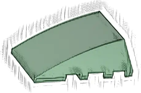 Wedge 4 x 4 Triple Curved No Studs