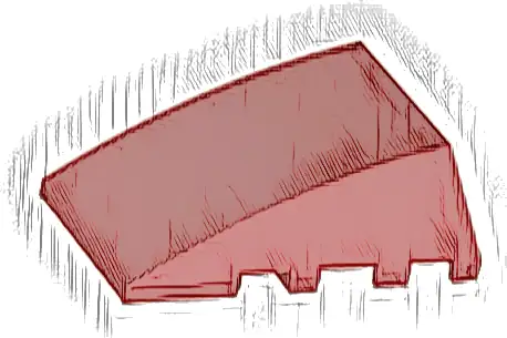 Wedge 4 x 4 Triple Curved No Studs