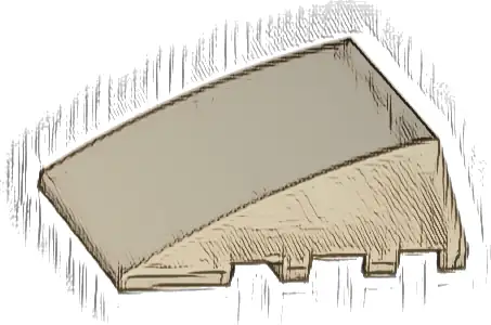 Wedge 4 x 4 Triple Curved No Studs