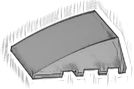 Wedge 4 x 4 Triple Curved No Studs