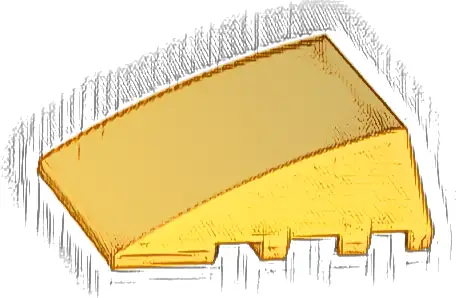 Wedge 4 x 4 Triple Curved No Studs