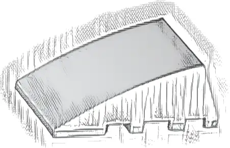 Wedge 4 x 4 Triple Curved No Studs