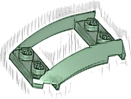 Wedge 4 x 3 Open with Cutout and 4 Studs