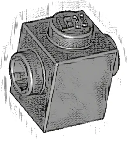 Brick, Modified 1 x 1 with Studs on 2 Sides, Opposite