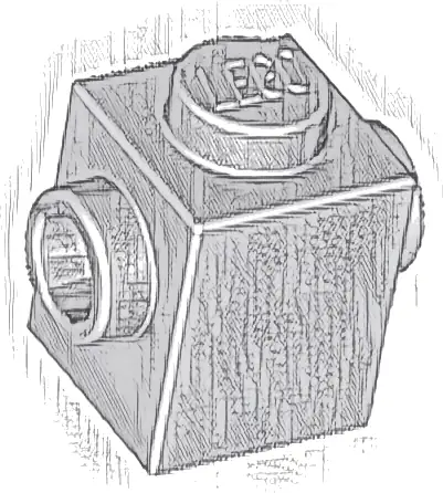 Brick, Modified 1 x 1 with Studs on 2 Sides, Opposite