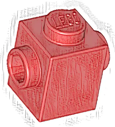 Brick, Modified 1 x 1 with Studs on 2 Sides, Opposite