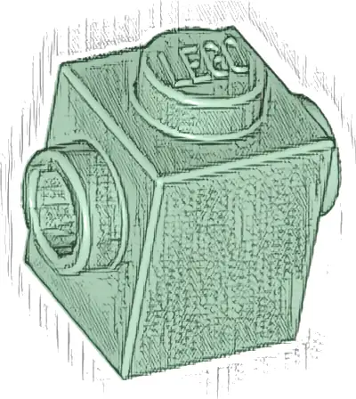 Brick, Modified 1 x 1 with Studs on 2 Sides, Opposite