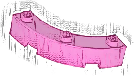 Brick, Round Corner 4 x 4 Macaroni with 3 Studs