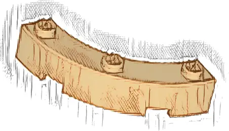 Brick, Round Corner 4 x 4 Macaroni with 3 Studs