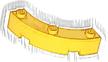 Brick, Round Corner 4 x 4 Macaroni with 3 Studs