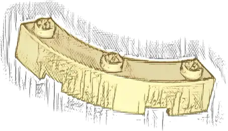 Brick, Round Corner 4 x 4 Macaroni with 3 Studs