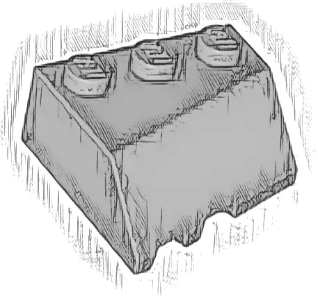Wedge 3 x 3 Sloped Right