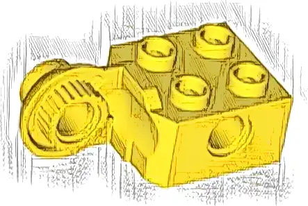 Technic, Brick Modified 2 x 2 with Pin Hole and Rotation Joint Ball Half Vertical