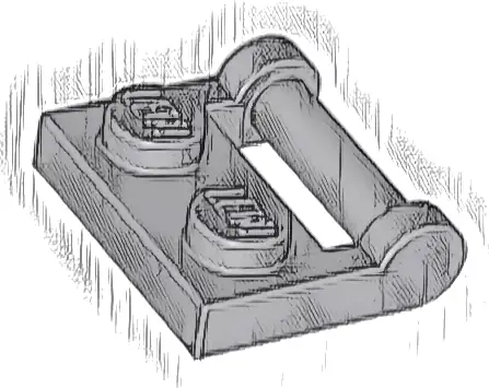 Plate, Modified 1 x 2 with Bar Handle on Side - Closed Ends