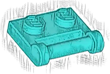 Plate, Modified 1 x 2 with Bar Handle on Side - Closed Ends