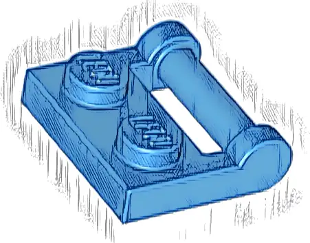 Plate, Modified 1 x 2 with Bar Handle on Side - Closed Ends