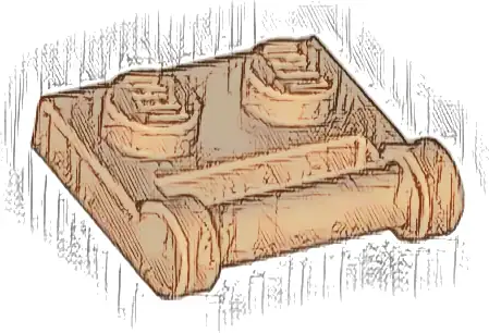 Plate, Modified 1 x 2 with Bar Handle on Side - Closed Ends