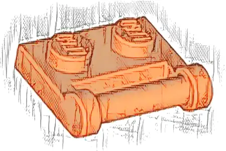 Plate, Modified 1 x 2 with Bar Handle on Side - Closed Ends