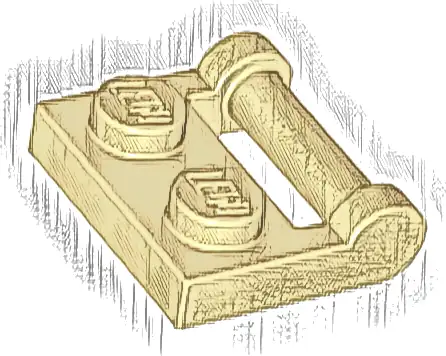 Plate, Modified 1 x 2 with Bar Handle on Side - Closed Ends
