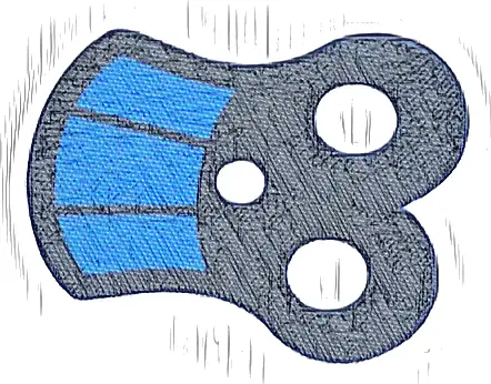 Minifigure Armor Pauldron Cloth with Black Neck, Concave Top and Sides, and 2 Thick Black Stripes Pattern