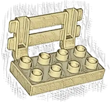 Duplo, Plate 2 x 4 with Angled Railing / Fence