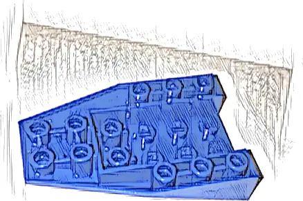 Wedge 6 x 4 Triple Inverted with Connections between 4 Studs