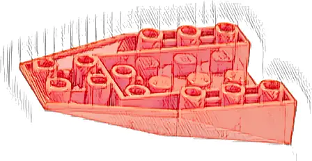 Wedge 6 x 4 Triple Inverted with Connections between 4 Studs