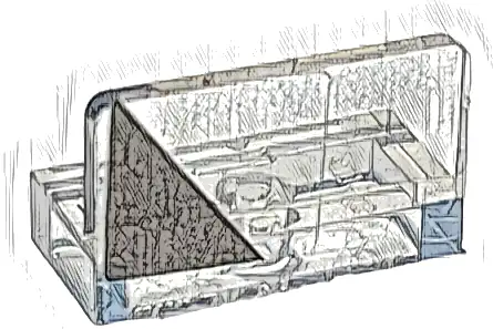 Panel 1 x 2 x 1 with Black Triangle Corner on Transparent Background Pattern Model Right Side (Sticker) - Set 76912