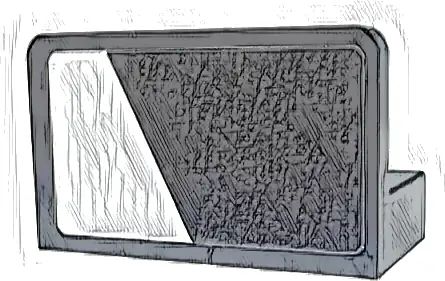 Panel 1 x 2 x 1 with White Trapezoid Stripe Pattern Model Left Side (Sticker) - Set 76918