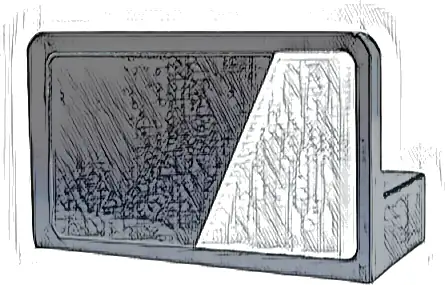 Panel 1 x 2 x 1 with White Trapezoid Stripe Pattern Model Right Side (Sticker) - Set 76918