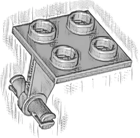Plate, Modified 2 x 2 Thin with Dual Wheels Holder - Split Pins