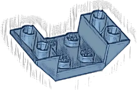 Slope, Inverted 45 4 x 2 Double with 2 x 2 Cutout
