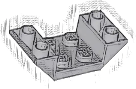 Slope, Inverted 45 4 x 2 Double with 2 x 2 Cutout